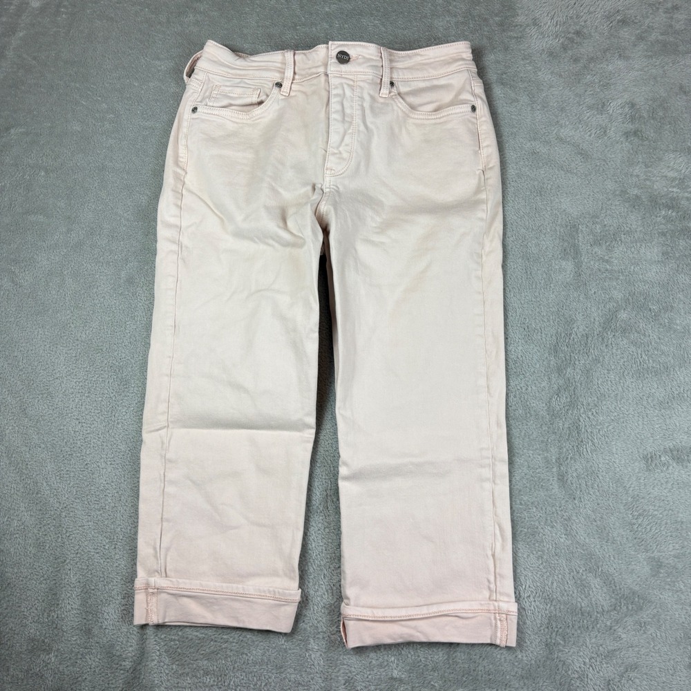 NYDJ Jeans Women 8 (Fits 28x20) Marilyn Straight Crop Pink Stretch Lift Tuck